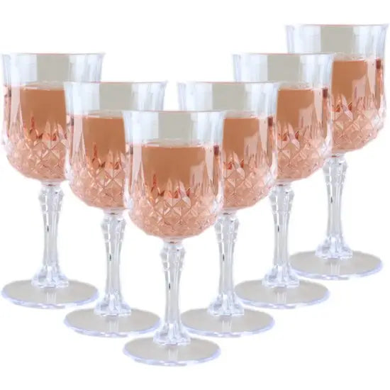 Plastic wijnglazen 6 stuks - crystal look - Wijnglas
