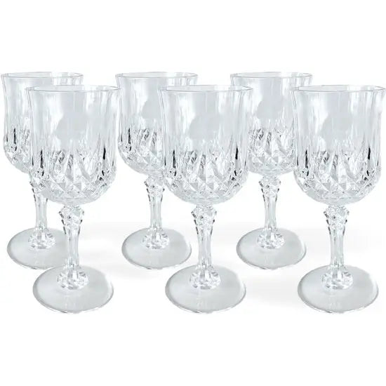 Plastic wijnglazen 6 stuks - crystal look - Wijnglas