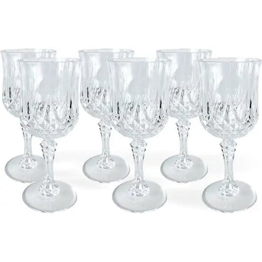 Plastic wijnglazen 6 stuks - crystal look - Wijnglas