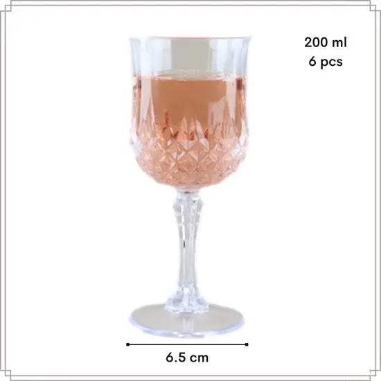 Plastic wijnglazen 6 stuks - crystal look - Wijnglas