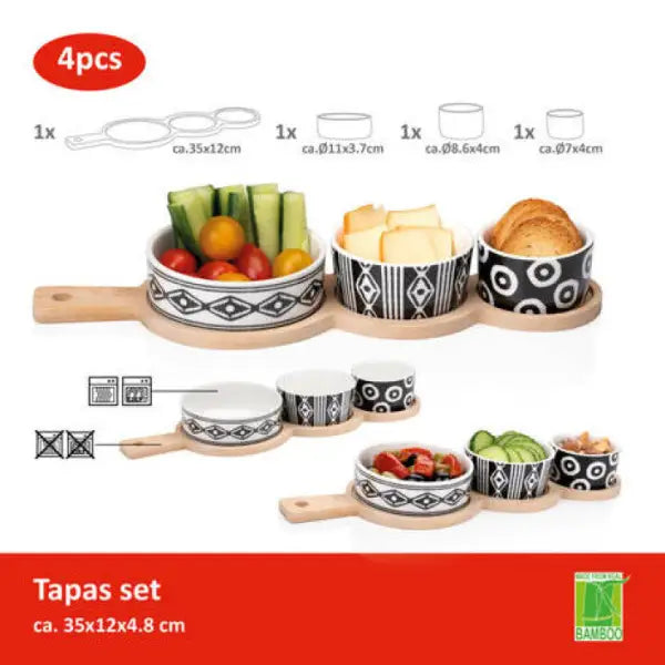 Tapasset 4st Alpina met plankje - Tapasset